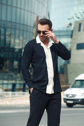 Modern Men's 2 Piece Modern Suit with 3D Texture