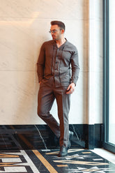 Premium Embroidered Stripped Cotton Suit