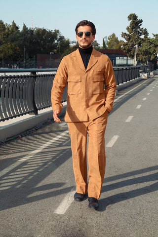 Suede Co-Ord Set with Extended Camp Collar Suede Co-Ord Set with Extended Camp Collar