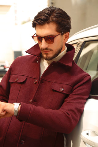 Wool Blend Co-Ord Set with Denim-Inspired Styling Wool Blend Co-Ord Set with Denim-Inspired Styling