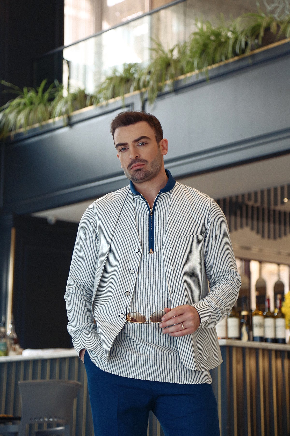 2-Piece Modern Suit with Separate Waistcoat