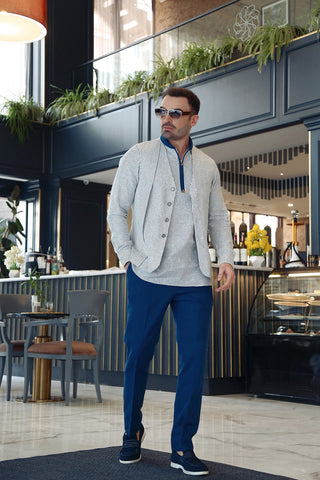 2-Piece Modern Suit with Separate Waistcoat