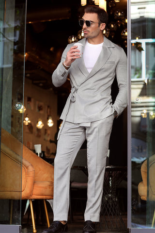 Modern Slim-Fit Cross-Cut Suit