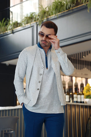 2-Piece Modern Suit with Separate Waistcoat