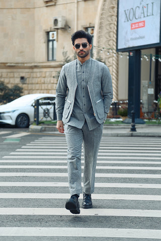2-Piece Modern Suit with Separate Waistcoat