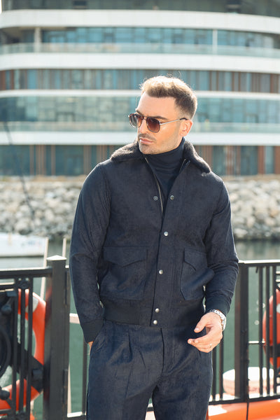 Corduroy Co-Ord Set with Fur Collar