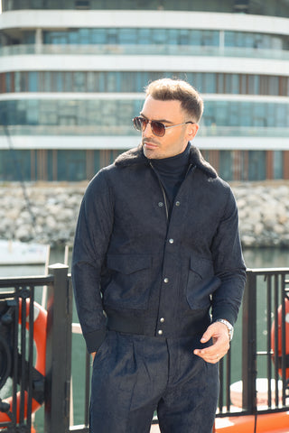 Corduroy Co-Ord Set with Fur Collar