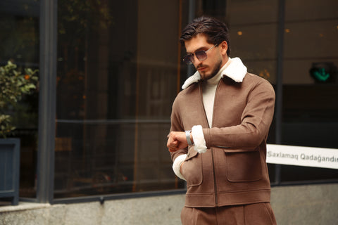 Luxury Italian Cashmere-Like Co-Ord Set with Fur Collar