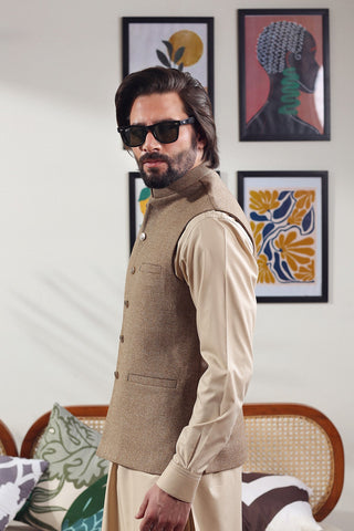 Premium Textured Yarn Dyed Fabric Waistcoat