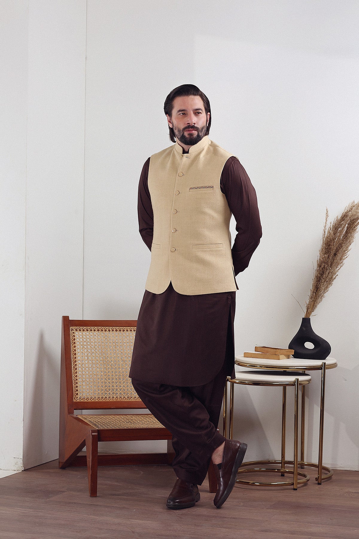 HH Mens Classic Design Acr.Wool Tweed Waist Coat