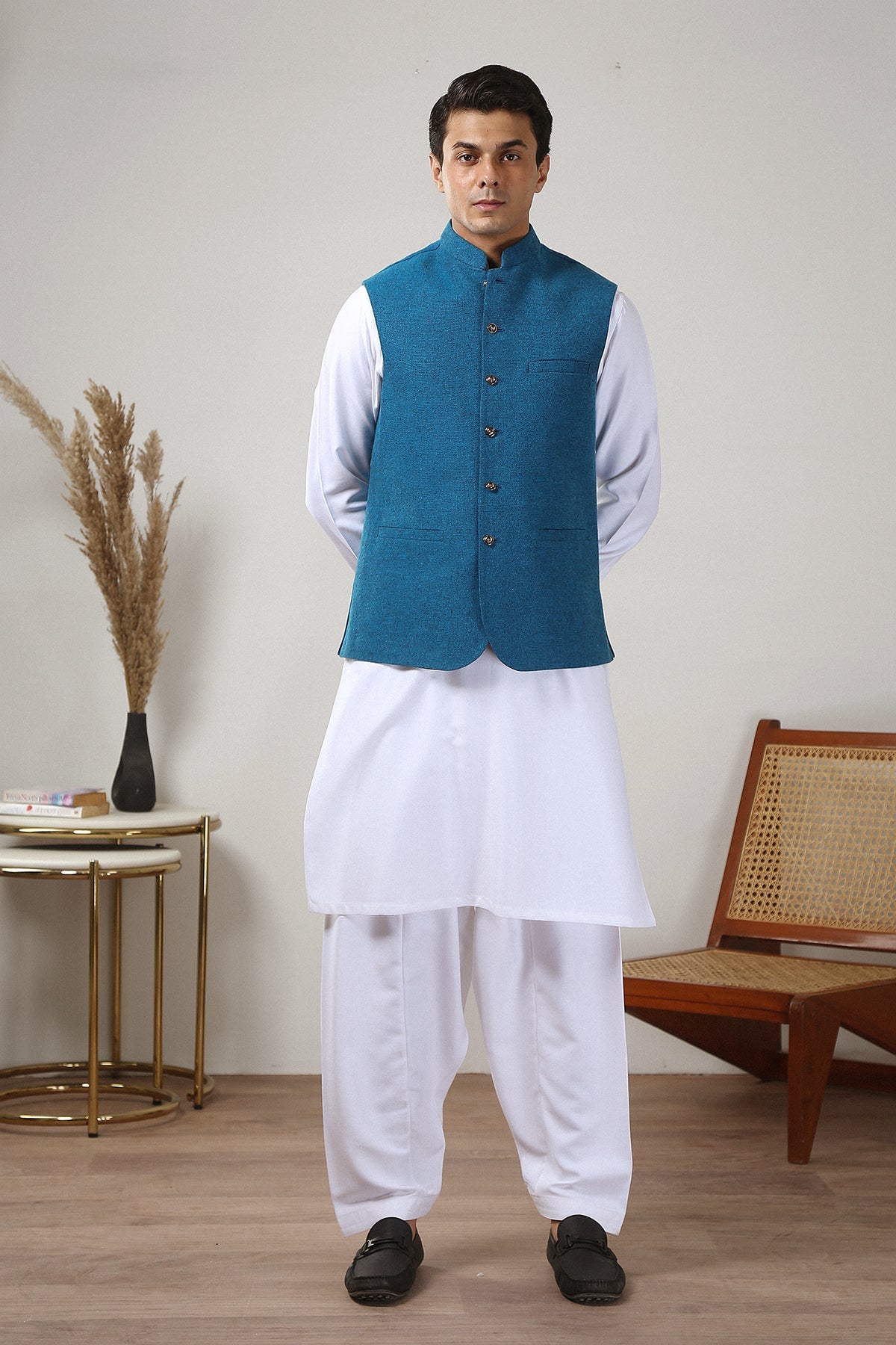 Premium Textured Yarn Dyed Fabric Waistcoat