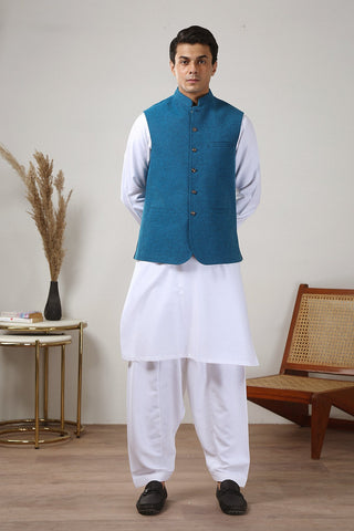 Premium Textured Yarn Dyed Fabric Waistcoat