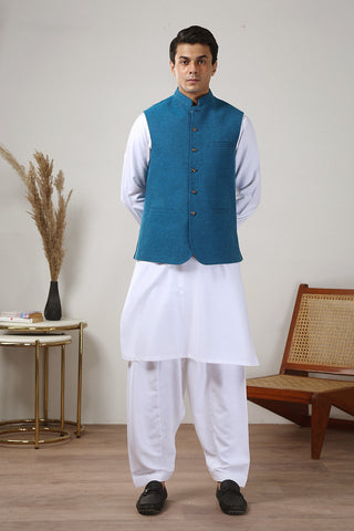 Premium Textured Yarn Dyed Fabric Waistcoat