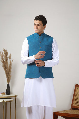 Premium Textured Yarn Dyed Fabric Waistcoat