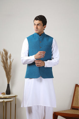 Premium Textured Yarn Dyed Fabric Waistcoat