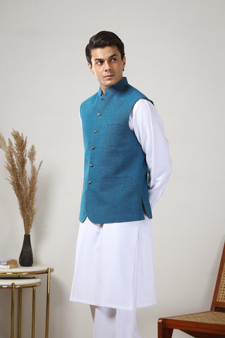 Premium Textured Yarn Dyed Fabric Waistcoat