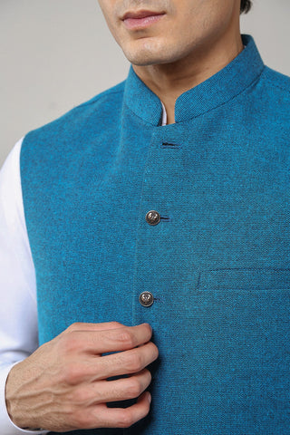 Premium Textured Yarn Dyed Fabric Waistcoat