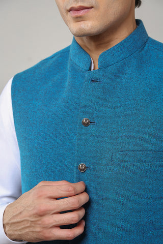Premium Textured Yarn Dyed Fabric Waistcoat