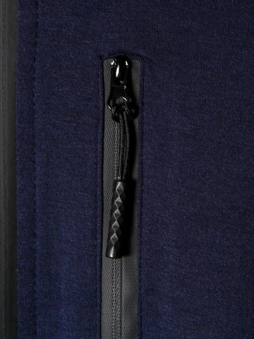 Mock Neck Scuba Slub Zipper