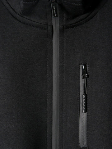 Mock Neck Scuba Slub Zipper