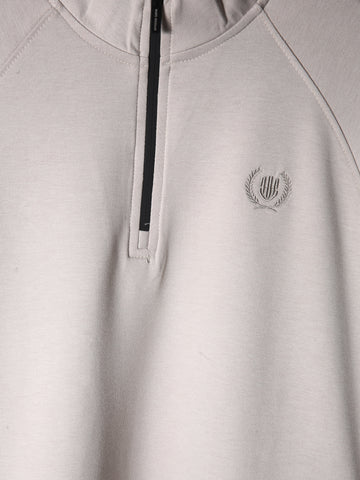 Half Mock Neck Scuba Slub Zipper